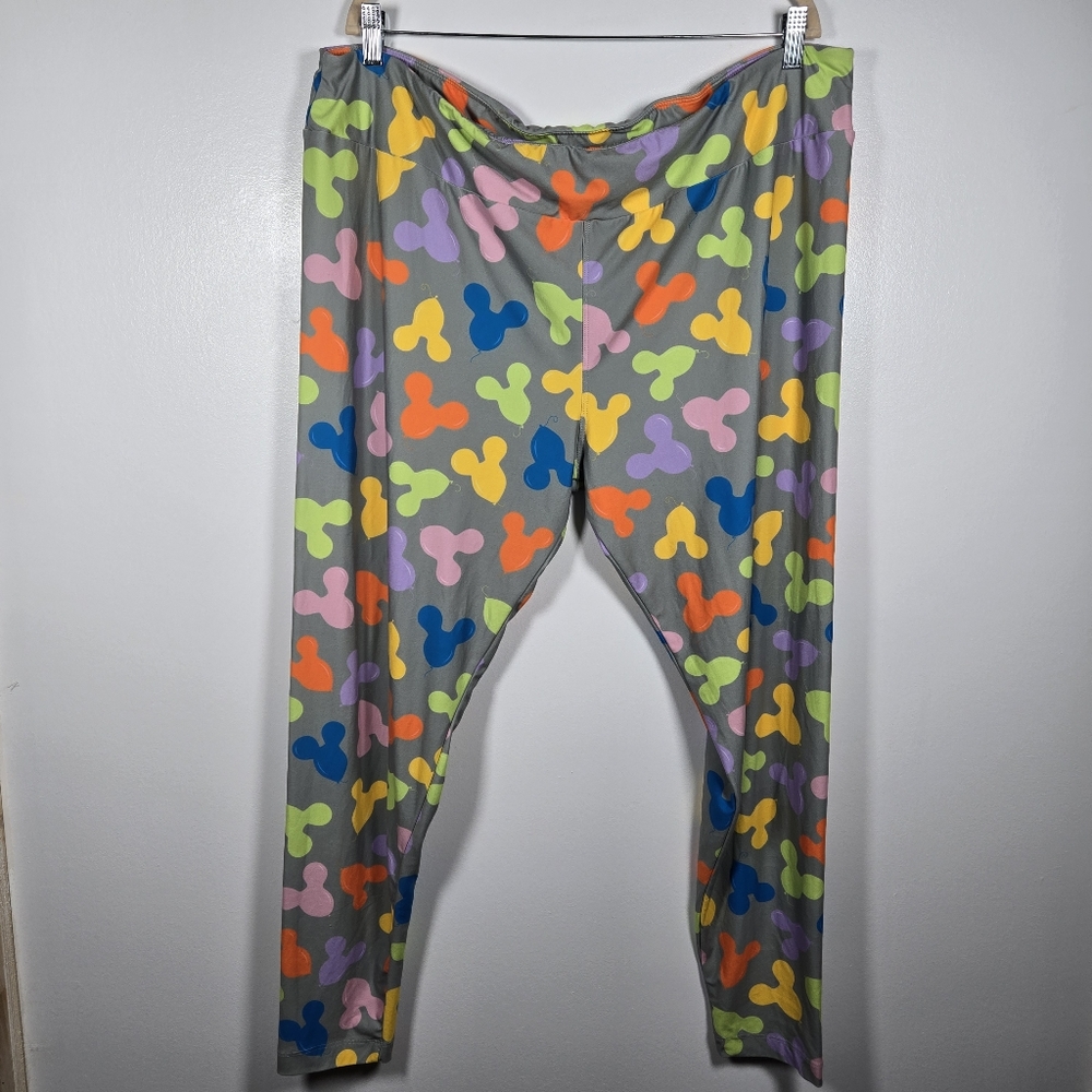 Disney Parks Mickey Mouse Colorful Balloon Print Leggings Lounge Pants Plus 2X